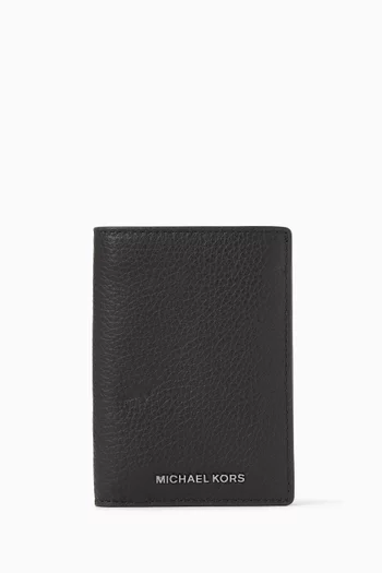 Hudson Folio Card Case in Pebbled Leather