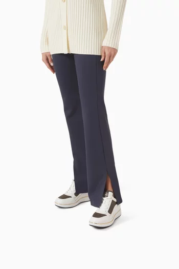 سنيكرز ايمي بكعب ويدج 70 مم قنب بشعار الماركة وجلد