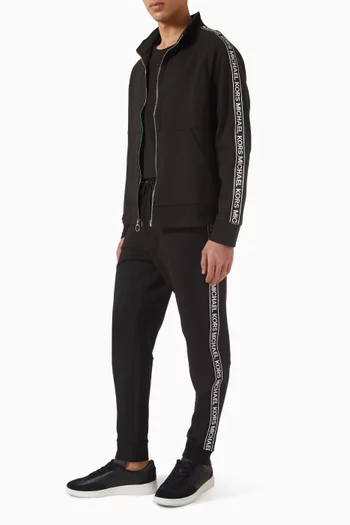 Logo Tape Zip-up Jacket in Cotton-blend