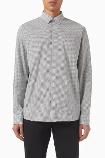 Microprint Shirt in Stretch Cotton
