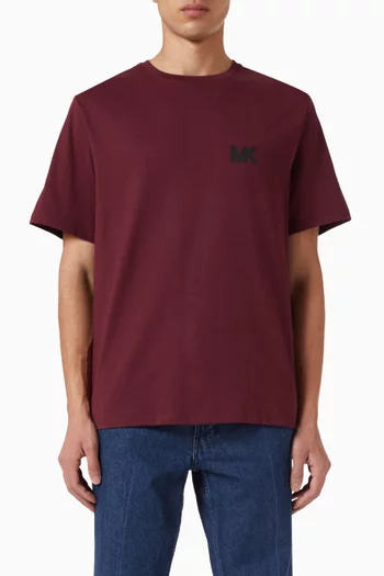 تي شيرت برقعة شعار الماركة قطن