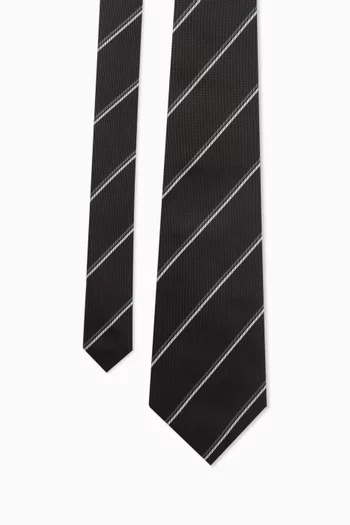 Striped Wide Tie in Silk