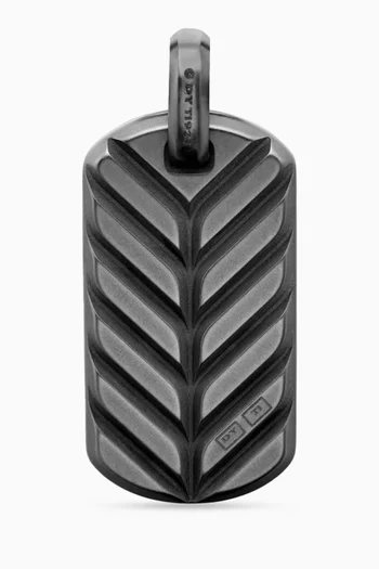 Chevron Diamond Tag Pendant in Titanium