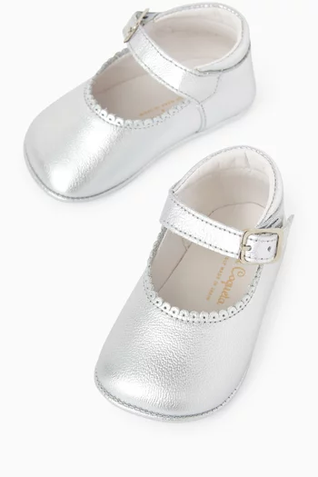 Mary Jane Shoes in Metallic Leather