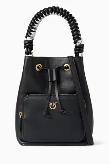 Cargo Bucket Bag in Leather
