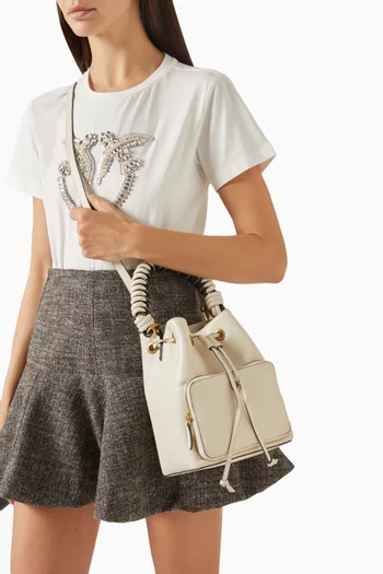 Cargo Bucket Bag in Leather