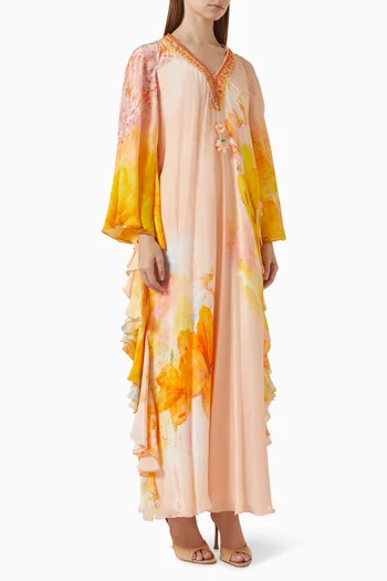 Floral-print Ruffled Maxi Dress