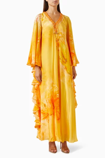 Floral-print Ruffled Maxi Dress