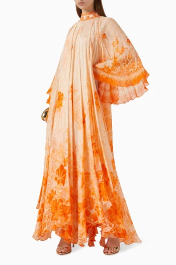 Floral-print Embellished Maxi Dress