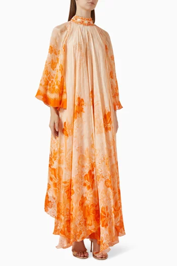 Floral-print Embellished Maxi Dress