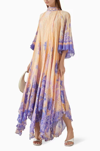 Floral-print Embellished Maxi Dress