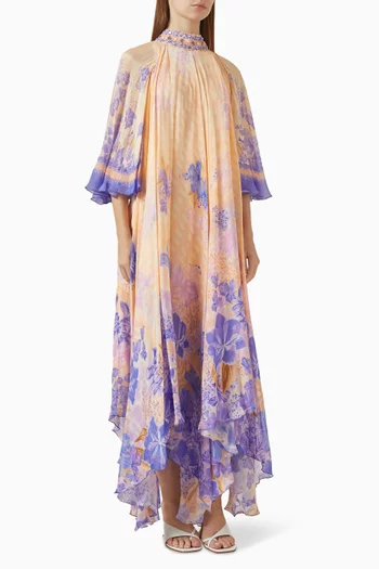 Floral-print Embellished Maxi Dress