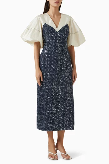 Kenton Sequin-embellished Dress in Denim