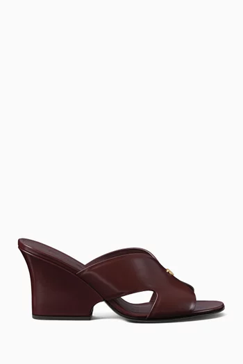Vera 80 Mule Sandals in Glazed Calfskin