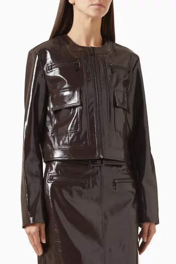 Zip Jacket in Patent Leather