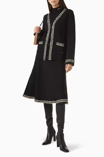 Boucle Detail Midi Skirt