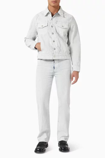 Cracked Coated Jacket in Denim