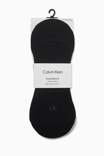طقم جوارب بتصميم خفي بشعار الماركة مزيج قطن، 3 أزواج