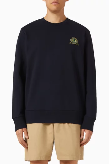 سويت شيرت برقعة تنس قطن بملمس بارز