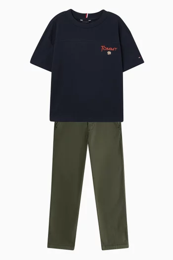 Essential Herringbone Cargo Pants in Cotton