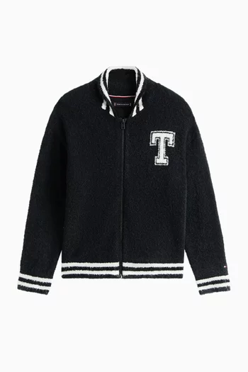 سترة بسحاب مزيج صوف