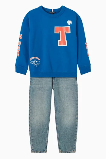 سويت شيرت بطبعة شعار الماركة صوف قطني