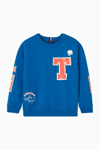 سويت شيرت بطبعة شعار الماركة صوف قطني