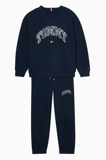 Varsity Logo-print Sweatshirt in Brushed Fleece