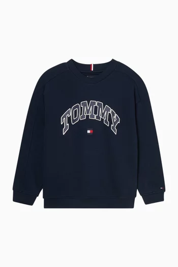 Varsity Logo-print Sweatshirt in Brushed Fleece