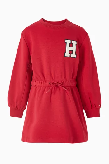 فستان بنمط سويت شيرت بتصميم جامعي قطن