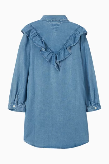 فستان دينم مريح بكشكش