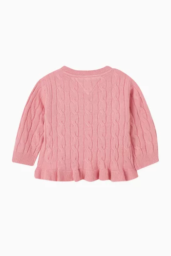 كارديغان بكشكش مزيج قطن