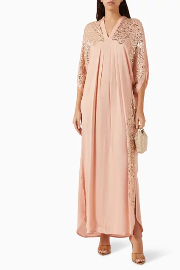 Embellished Kaftan in Double Georgette