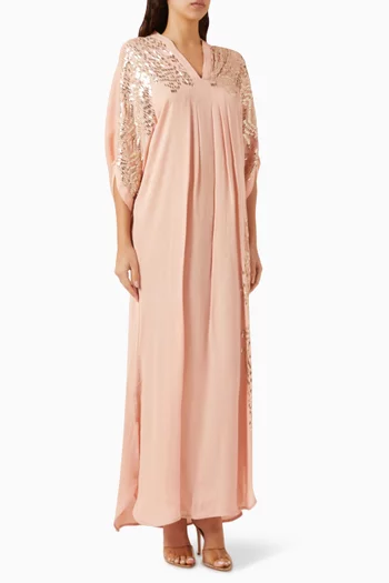 Embellished Kaftan in Double Georgette