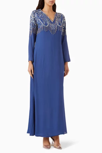 Embellished Jalabiya in Viscose Georgette