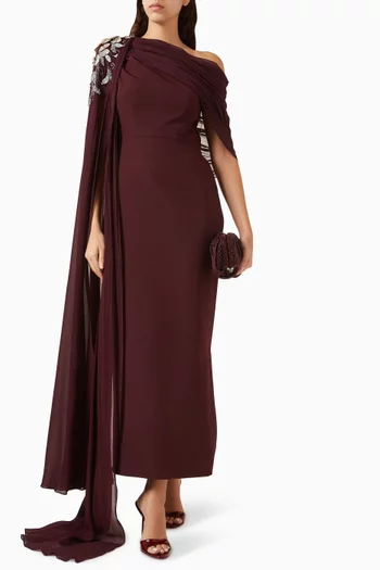 Draped One-shoulder Dress