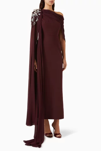 Draped One-shoulder Dress