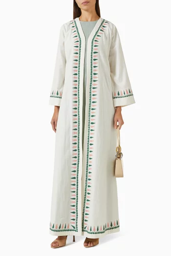 Printed Abaya Set in Cotton Flex