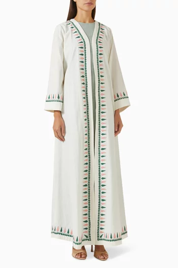 Printed Abaya Set in Cotton Flex