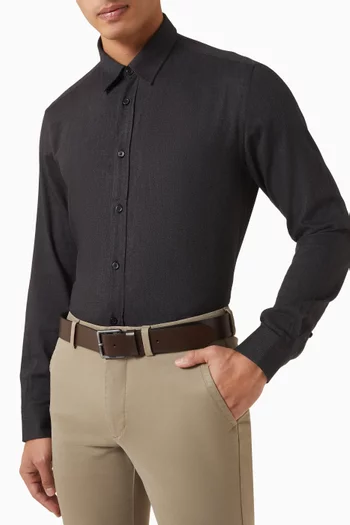 Logo Buckle Belt in Leather