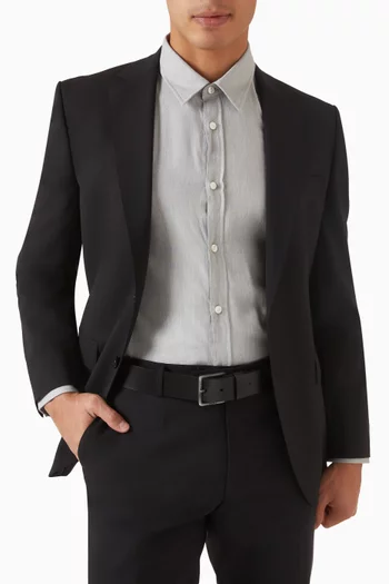 Logo Buckle Belt in Leather