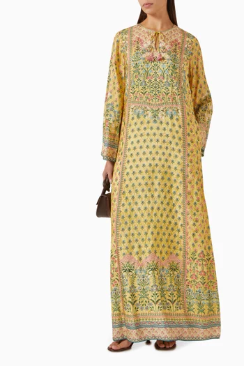 قفطان كورفس مزين بتطريزات حرير