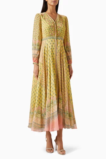 فستان ايلاساندرا متوسط الطول كريب