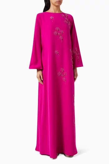 3D Floral-applique Kaftan