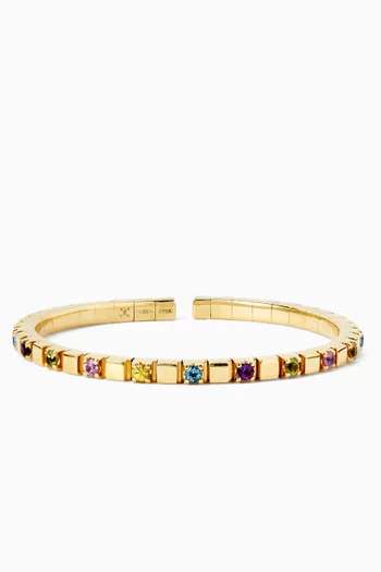 Shiraz Rainbow Bangle in 14kt Gold