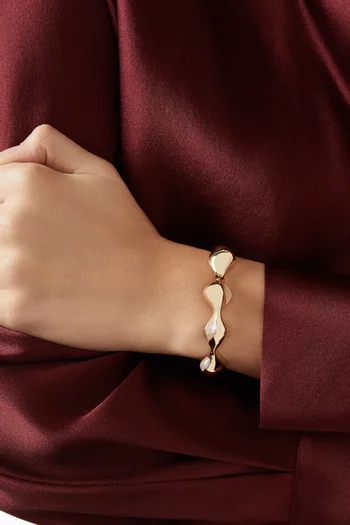 سوار ديتا مرصع بالماس ذهب وردي عيار 14