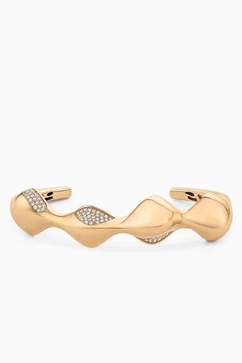 سوار ديتا مرصع بالماس ذهب وردي عيار 14