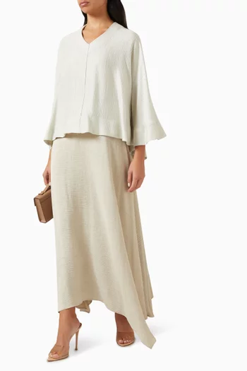 طقم بلوزة وتنورة بتصميم واسع