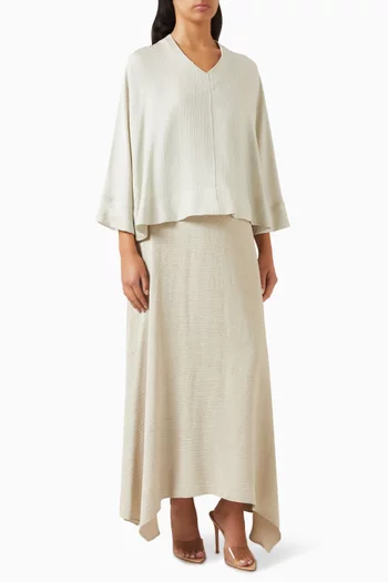 طقم بلوزة وتنورة بتصميم واسع