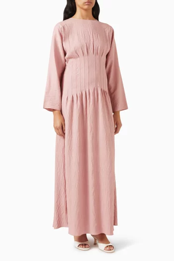 فستان طويل بنمط مشد دينم قطني